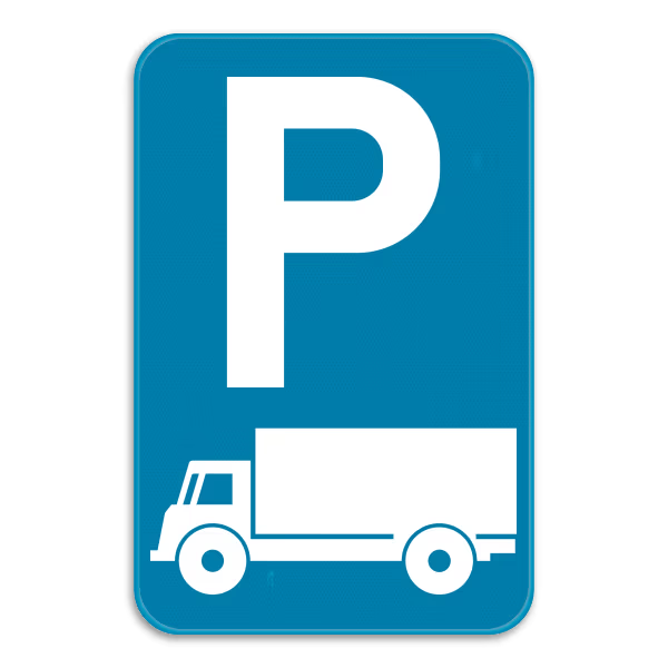 Bord E9c parkeren voor vrachtautos