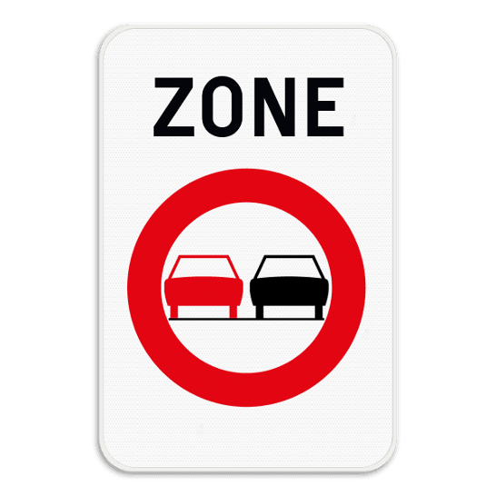 Zonebord ZC35 inhaalverbod