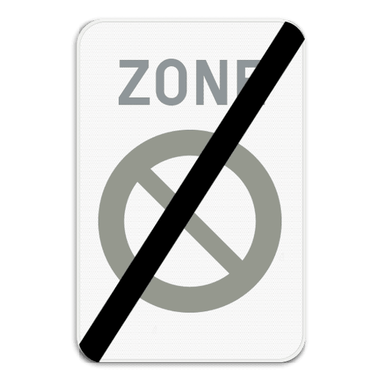 Zonebord einde ZE1