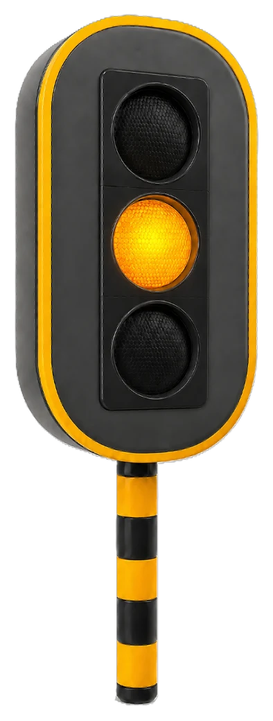 Oranjegeel verkeerslicht